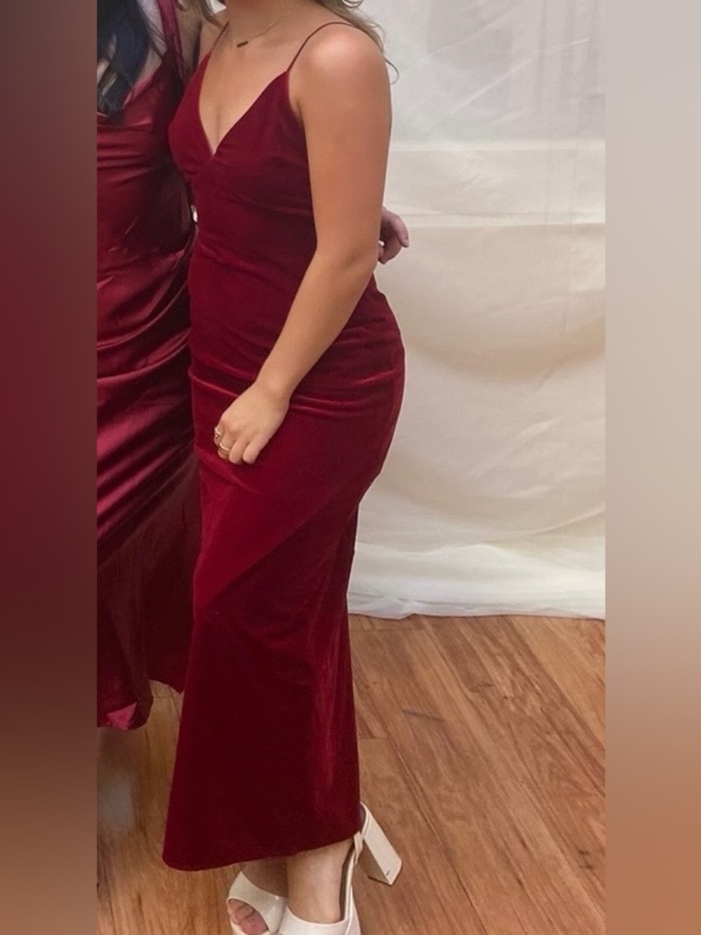 Lovers + Friends Deep Burgundy Backless Slip Midi Dress size SM worn ONCE! - Picture 4 of 5